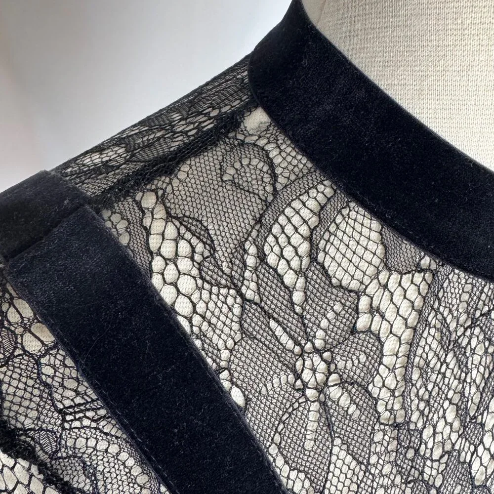 Miusol Whimsigoth Goth Dark Fairy Black Lace Maxi Dress Sz Sm - Picture 5 of 13